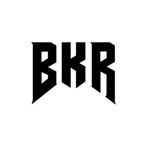 Diseño de logotipo de letra BKR para una empresa de tecnología Diseño del logotipo BKR combinación de colores blanco y negro BKR logotipo Vector BKR diseño BKR icono BKR alfabeto BKR tipografía diseño del logotipo