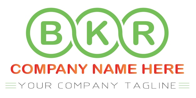 Diseño de logotipo de letra bkr