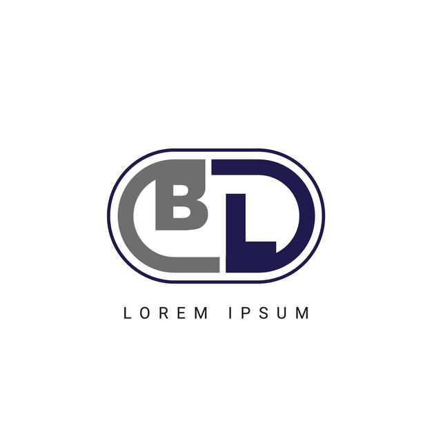 Diseño del logotipo de la letra BL o LB con un diseño inicial de la letra de corte creativo