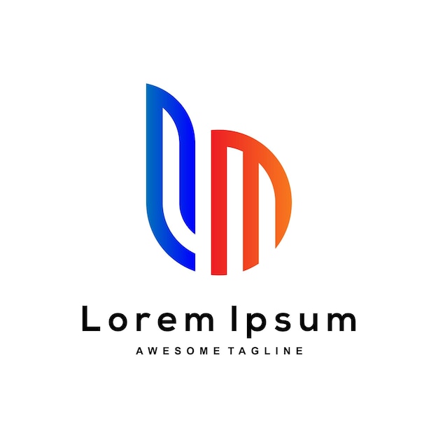 Diseño de logotipo de letra BM