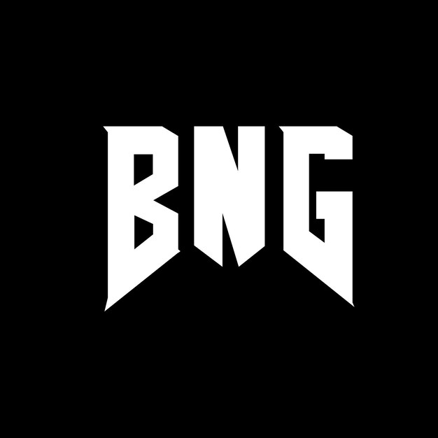 Diseño de logotipo de letra BNG para una empresa de tecnología Diseño del logotipo BNG combinación de colores blanco y negro Logotipo BNG Vector BNG Diseño del icono BNG Alfabeto BNG Tipografía diseño del logotipo