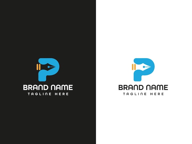 diseño de logotipo de letra de bolígrafo