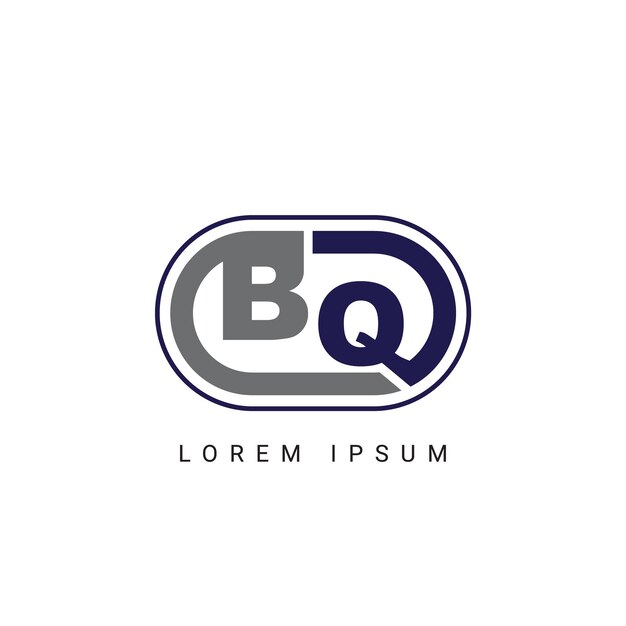 Diseño del logotipo de la letra BQ o QB con un diseño inicial de la letra de corte creativo
