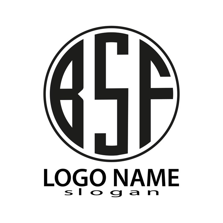 Vector diseño del logotipo de la letra bsf en un fondo blanco o diseño del logotipo del monograma para empresarios y empresas