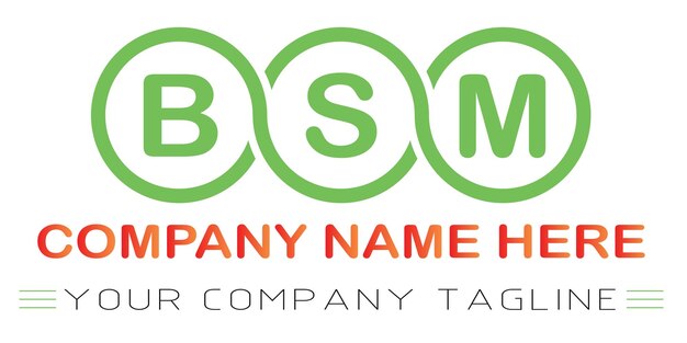 Diseño de logotipo de letra BSM