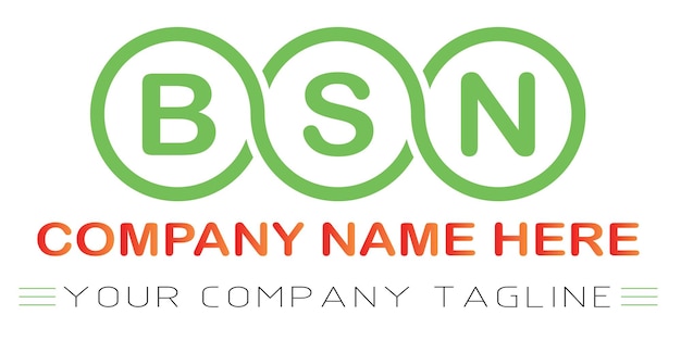 Diseño de logotipo de letra bsn