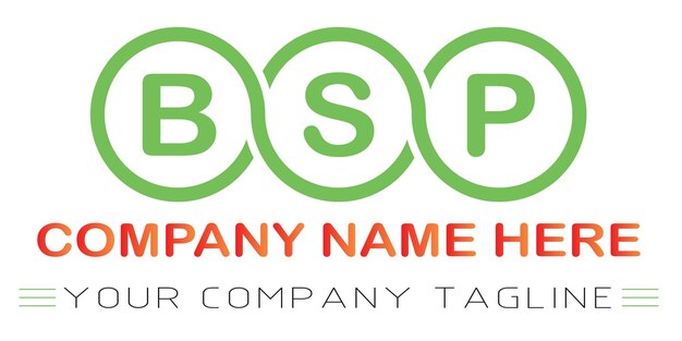 Diseño de logotipo de letra BSP