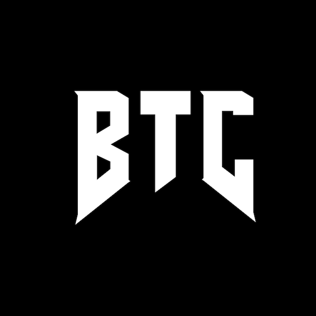 Diseño de logotipo de letra BTC para una empresa de tecnología Diseño de Logotipo BTC combinación de colores blanco y negro Logotipo BTC Vector Diseño de Iconos BTC Alfabeto Logotipo BTC