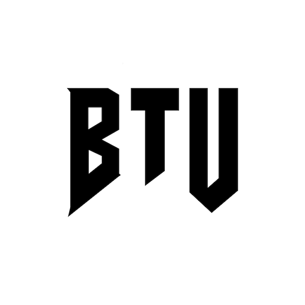 Diseño de logotipo de letra BTU para una empresa de tecnología Diseño de diseño de logotipo BTU combinación de colores blanco y negro Logotipo BTU Vector Diseño BTU Icono BTU Alfabeto BTU Tipografía Diseño del logotipo