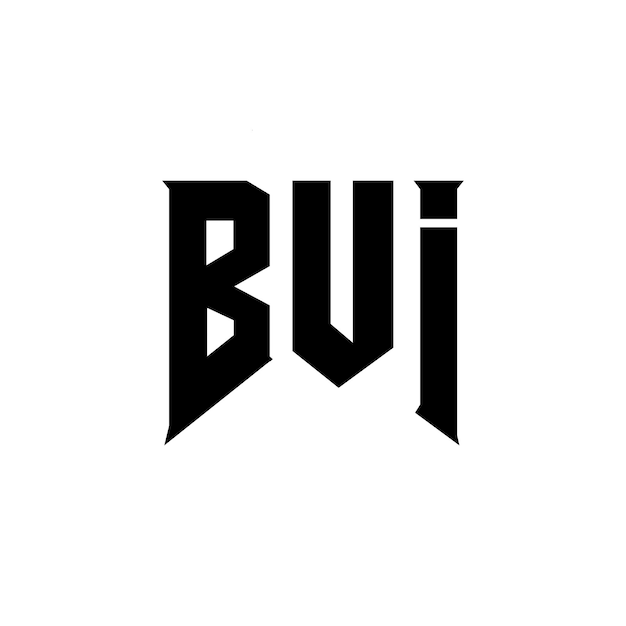 Diseño de logotipo de letra BUI para una empresa de tecnología Diseño del logotipo BUI combinación de colores blanco y negro Logotipo BUI vector BUI diseño Icono BUI alfabeto BUI tipografía Diseño del Logotipo