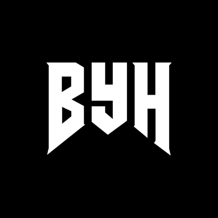 Vector diseño de logotipo de letra byh para la compañía tecnológica byh diseño de logotipo combinación de colores blanco y negro byh logotipo byh vector byh diseño del icono byh alfabeto byh tipografía diseño del logotipo