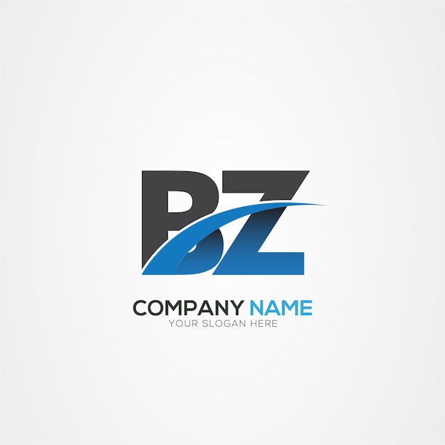 Diseño del logotipo de la letra BZ o ZB con un corte creativo Diseño creativo del logotipo