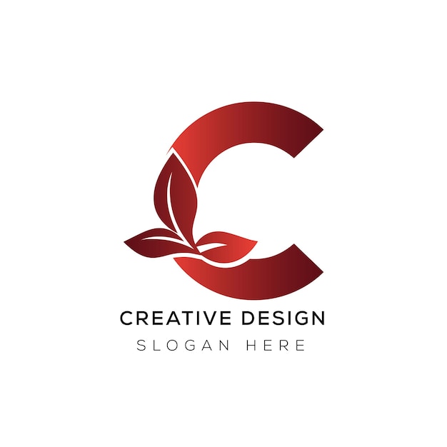 Diseño de logotipo de letra C 3d degradado