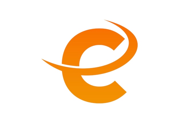 Diseño de logotipo de letra C degradado con ilustración vectorial swoosh