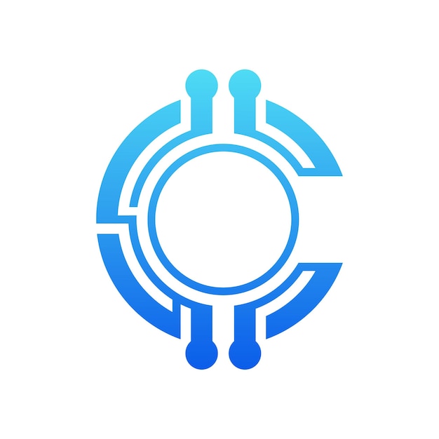 Diseño del logotipo de la letra c para una empresa de internet
