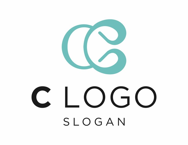 Vector el diseño del logotipo de la letra c fue creado utilizando la aplicación corel draw 2018 con un fondo blanco