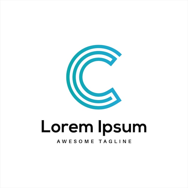 Diseño de logotipo de letra C con íconos creativos y para descarga gratuita