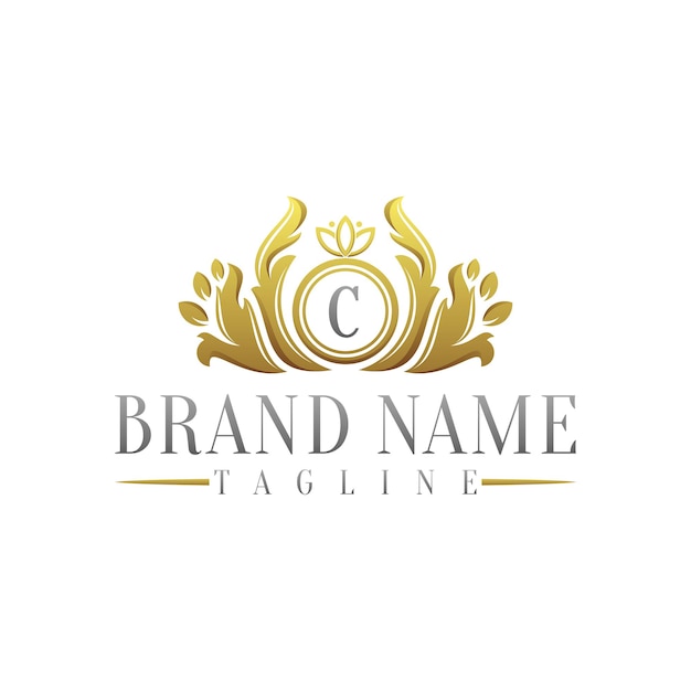 diseño de logotipo de letra c de lujo