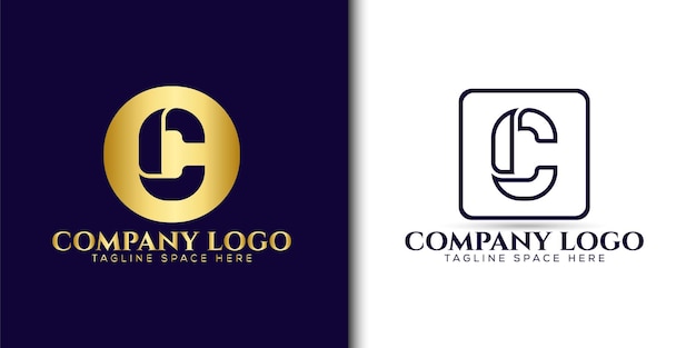 Diseño de logotipo de letra c de monograma dorado, colección de logotipos de empresa dorada