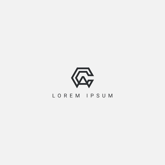 Diseño de logotipo de letra CA AC abstracto Elemento de plantilla de diseño de logotipo de vector plano