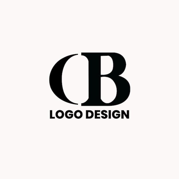 Diseño de logotipo de letra cb en color negro