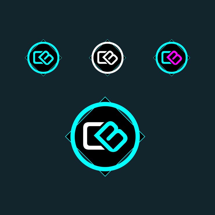 Vector diseño de logotipo de letra cb de moda con círculo