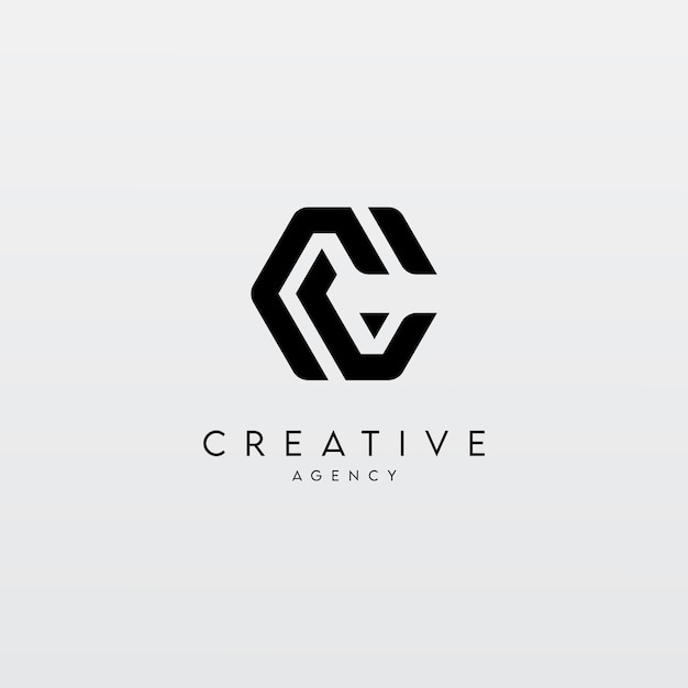 Diseño de logotipo de letra CC de iniciales creativas y minimalistas.