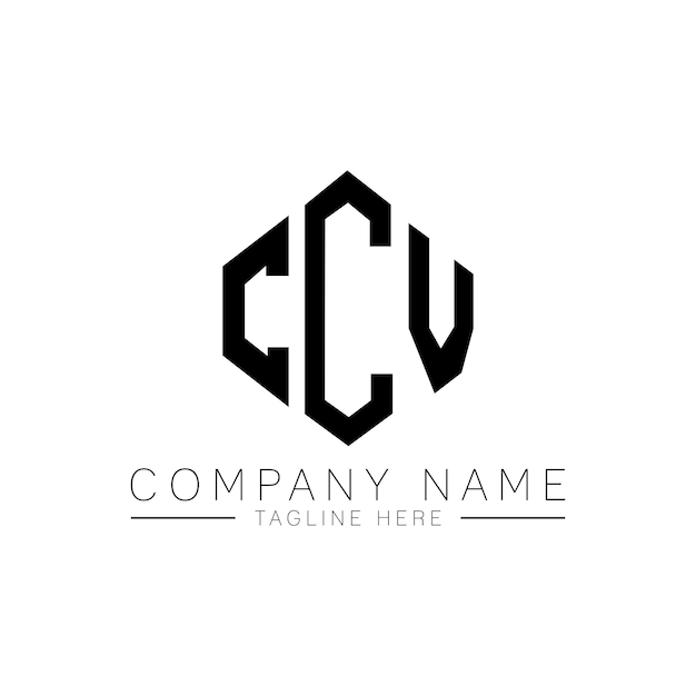 Vector diseño de logotipo de letra ccv con forma de polígono ccv polígono y forma de cubo diseño de logotipo ccv hexágono patrón de logotipo vectorial colores blanco y negro ccv monograma de negocios y logotipo de bienes raíces