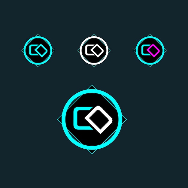 Diseño de logotipo de letra CD de moda con círculo