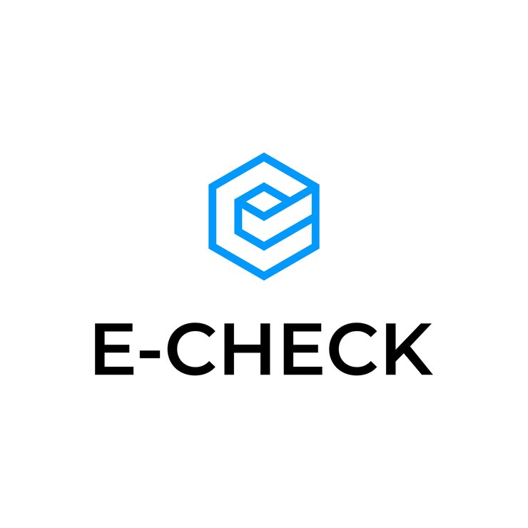 diseño de logotipo de letra CE y cheque