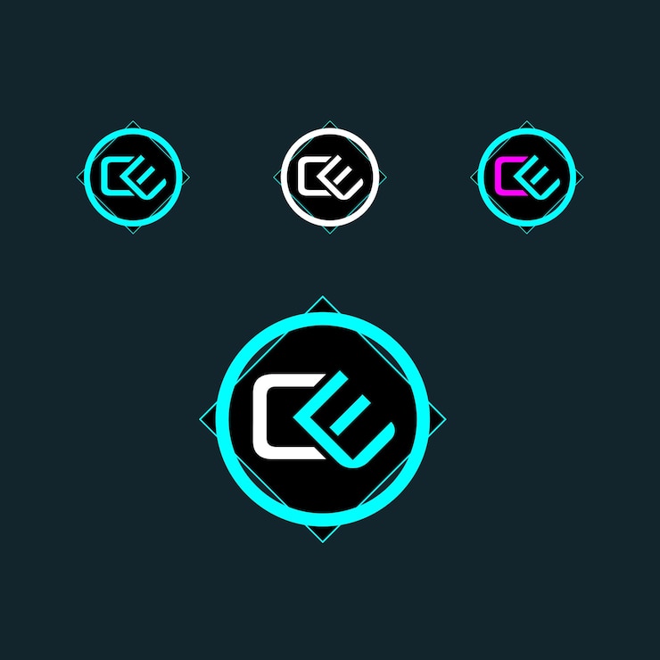 Vector diseño de logotipo de letra ce de moda con círculo