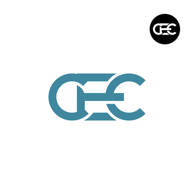 Diseño del logotipo de la letra CEC Monogram