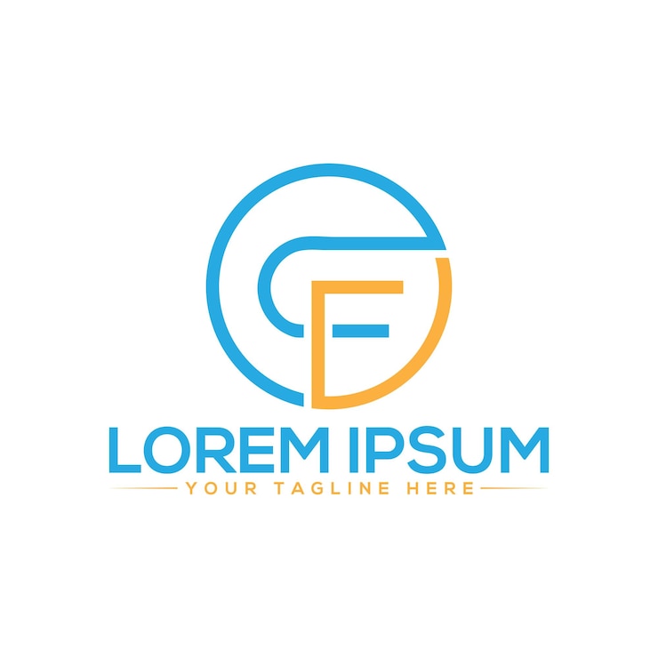 Vector diseño de logotipo de letra cf diseño de logotipo de letra cf fc único y profesional