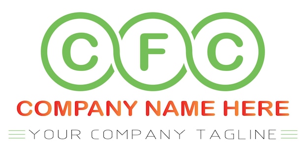 Vector diseño de logotipo letra cfc