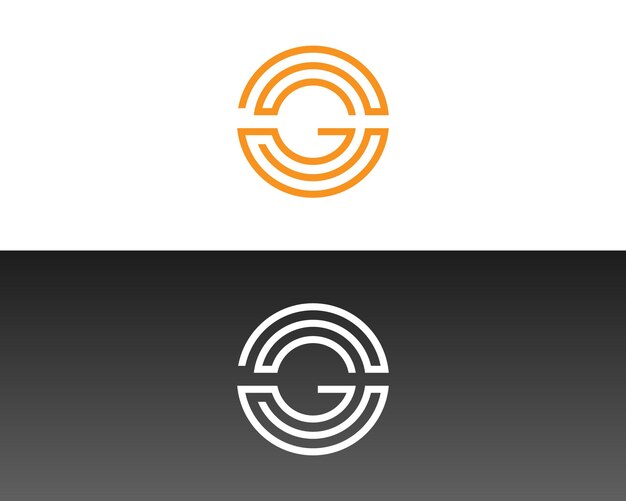 Diseño de logotipo de letra CG o GC con arte de línea plantilla de icona vectorial inicial minimalista