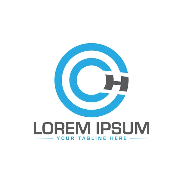 Diseño del logotipo de la letra CH Diseño único y moderno del logotipo de la letra CH HC
