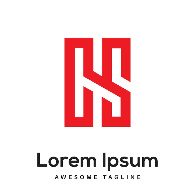 Vector diseño del logotipo de la letra chs