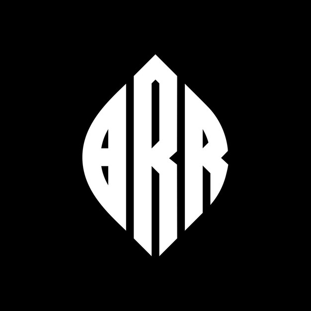 El diseño del logotipo de la letra circular BRR con forma de círculo y elipse BRR letras elipse con estilo tipográfico Las tres iniciales forman un logotipo de círculo BRR Emblema de círculo Monograma Abstracto Carta Marca Vector
