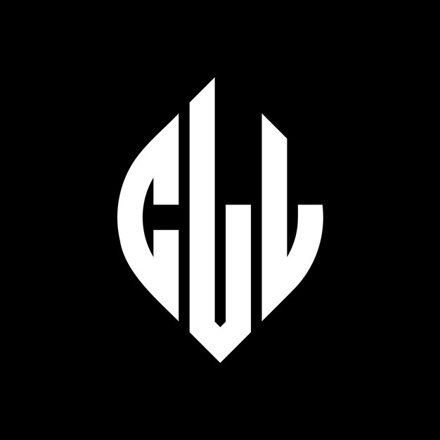 Diseño del logotipo de la letra circular CLL con forma de círculo y elipse CLL letras elipse con tipografía