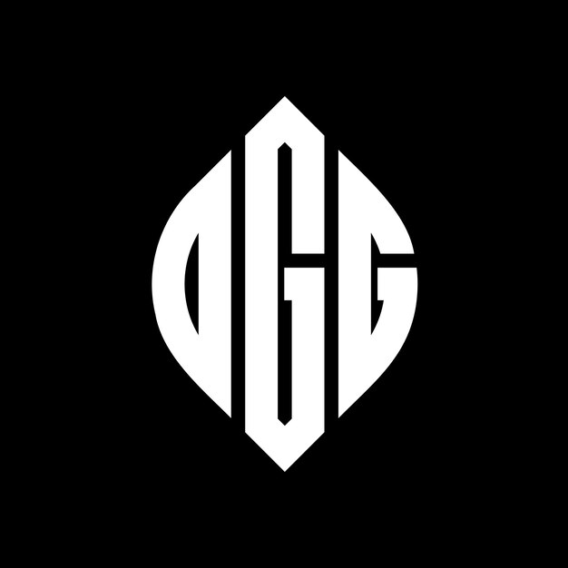 Diseño del logotipo de la letra circular DGG con forma de círculo y elipse