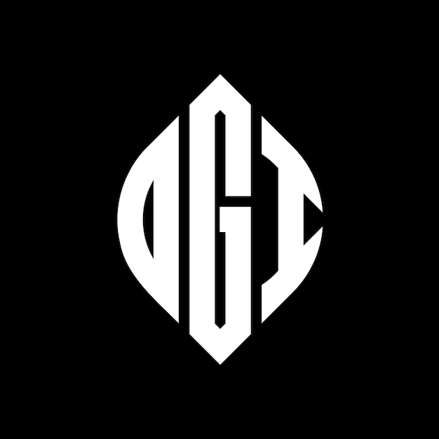 Diseño del logotipo de la letra circular de la DGI con forma de círculo y elipse