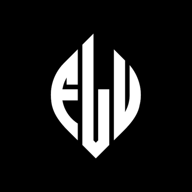 Diseño del logotipo de la letra circular FLU con forma de círculo y elipse FLU letras elípticas con estilo tipográfico Las tres iniciales forman un logotipo de círculo FLU Círculo Emblema Monograma Abstracto Carta Marca Vector