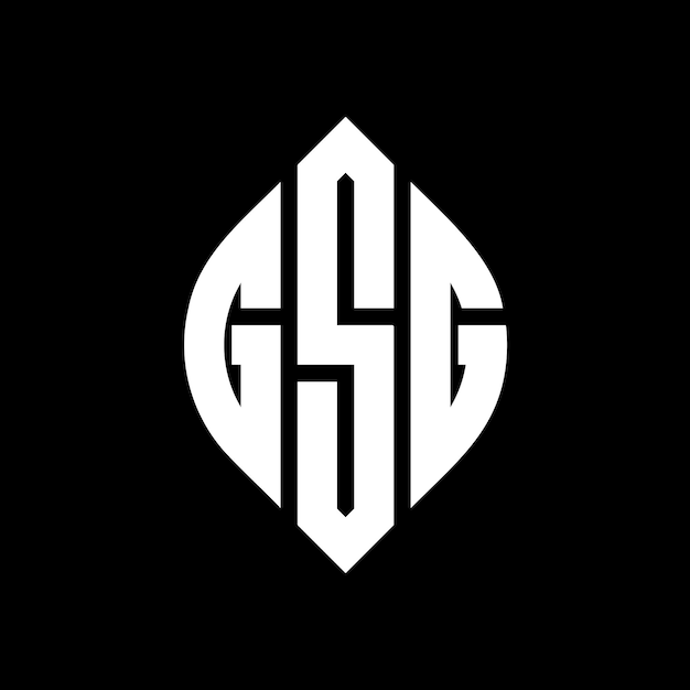 Diseño del logotipo de la letra circular GSG con forma de círculo y elipse Letras elípticas GSG con estilo tipográfico Las tres iniciales forman un logotipo de círculo GSG Círculo Emblema Monograma Abstracto Letra Marca Vector