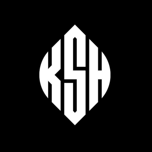 Diseño del logotipo de la letra circular KSH con forma de círculo y elipse KSH letras elípticas con estilo tipográfico Las tres iniciales forman un logotipo de círculo KSH círculo emblema monograma abstracto letra marca vector