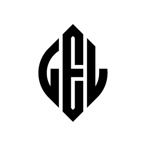 Diseño del logotipo de la letra circular LEL con forma de círculo y elipse LEL letras elípticas con estilo tipográfico Las tres iniciales forman un logotipo de círculo LEL Círculo Emblema Monograma Abstracto Carta Marca Vector