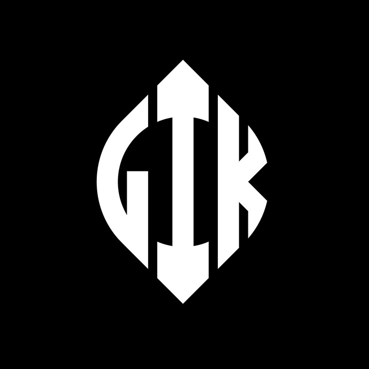 Vector el diseño del logotipo de la letra circular lik con forma de círculo y elipse lik letras elípticas con estilo tipográfico las tres iniciales forman un logotipo de círculo lik emblema de círculo monograma abstracto letra marca vector