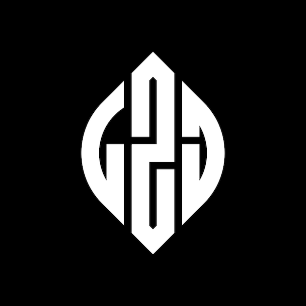 Diseño del logotipo de la letra circular LZJ con forma de círculo y elipse LZJ letras elípticas con estilo tipográfico Las tres iniciales forman un logotipo de círculo LZJ Círculo Emblema Monograma Abstracto Carta Marca Vector