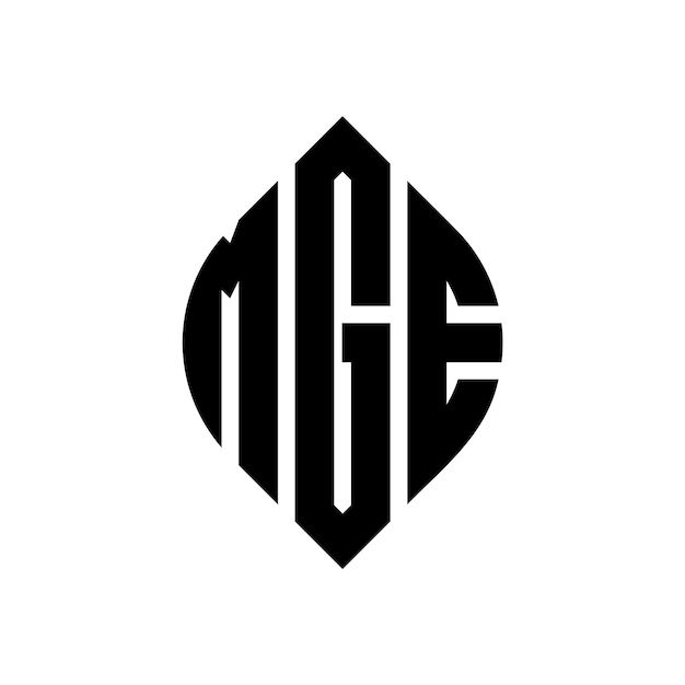 Diseño del logotipo de la letra circular MGE con forma de círculo y elipse MGE letras elípticas con estilo tipográfico Las tres iniciales forman un logotipo de círculo MGE Emblema de círculo Monograma Abstracto Carta Marca Vector