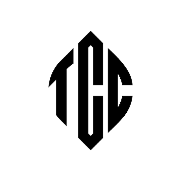 Vector el diseño del logotipo de la letra circular tcc con forma de círculo y elipse tcc letras elípticas con estilo tipográfico las tres iniciales forman un logotipo de círculo tcc círculo emblema monograma abstracto letra marca vector