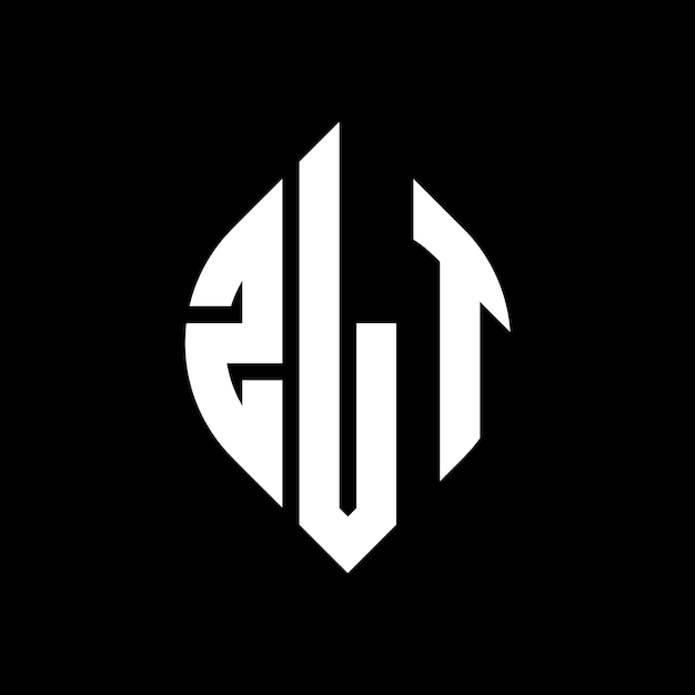 Diseño del logotipo de la letra circular ZLT con forma de círculo y elipse Letras elípticas ZLT con estilo tipográfico Las tres iniciales forman un logotipo de círculo ZLT Emblema de círculo Monograma Abstracto Letra Marca Vector
